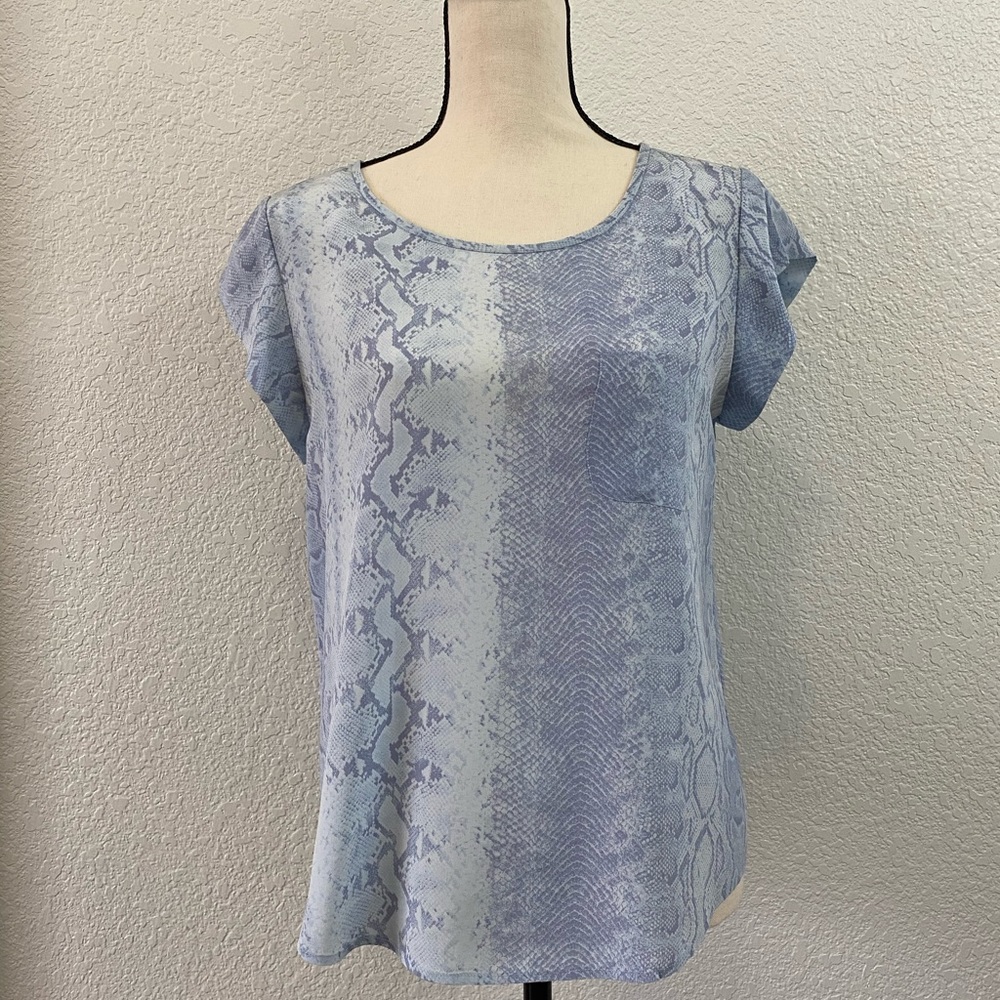 Joie snake print silk “rancher” pocket top